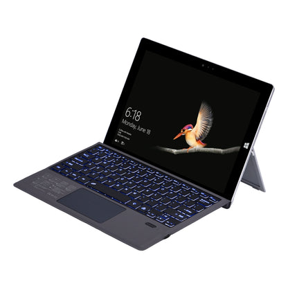 Dark blue Bluetooth keyboard holster case for Microsoft Surface, colorful backlit keyboard