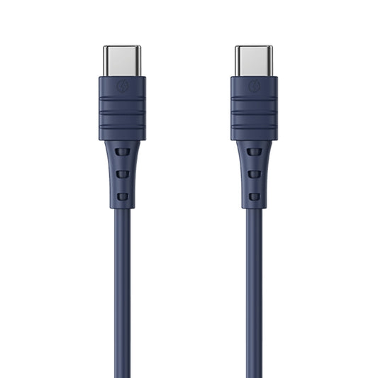 Blue Type-C to Type-C fast-charging cable with USB-C connectors, 1m