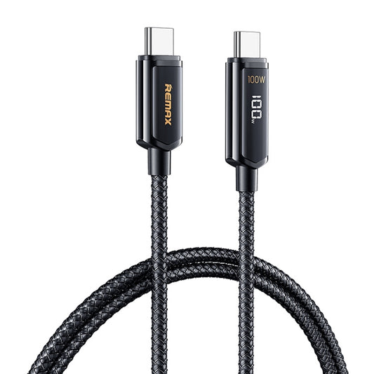 Black braided USB-C to Type-C charging cable with two metal connector ends