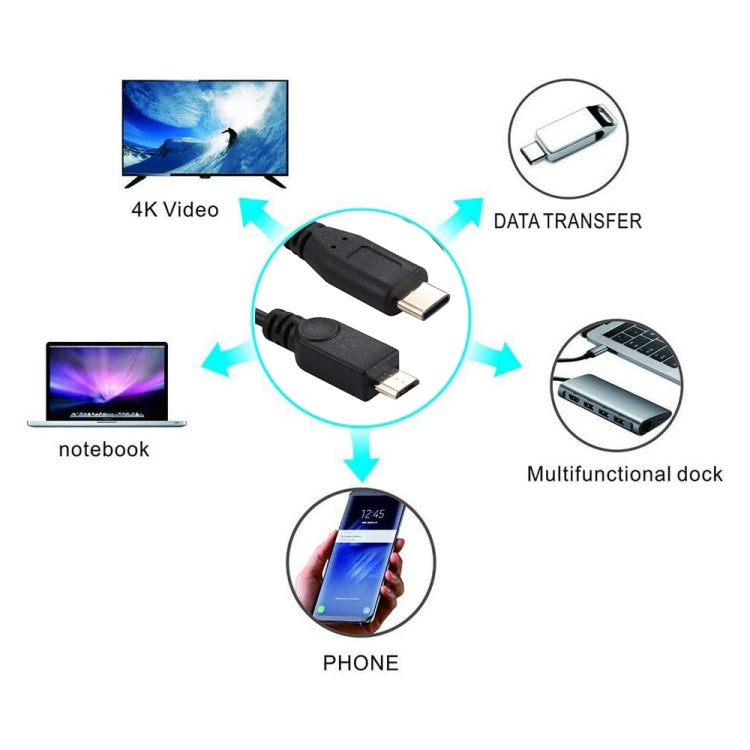 Black multi-connector USB charging cable with adapter-style plug heads