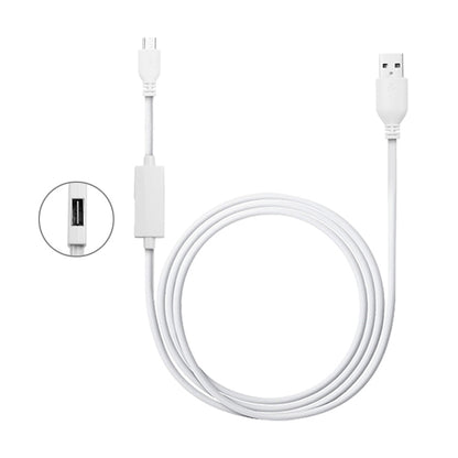 White USB to micro USB OTG cable with USB female port, 1.1m