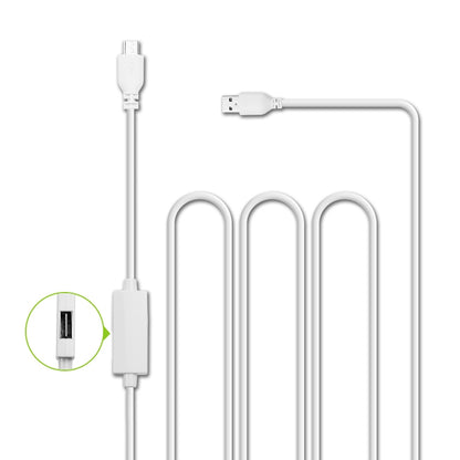White USB to micro USB OTG cable with USB female adapter hub detail