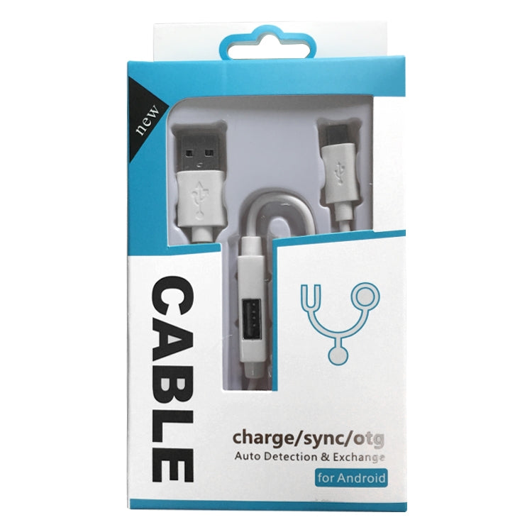 OTG charge/sync cable retail package for Android, USB and micro USB connectors
