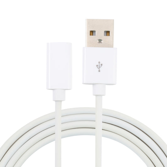 1m white USB to USB-C adapter cable, USB-A male to USB-C female connectors