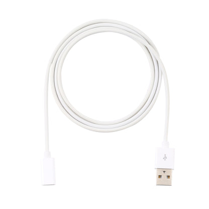 White USB to USB-C adapter cable, coiled 1m length with USB-A male and USB-C female