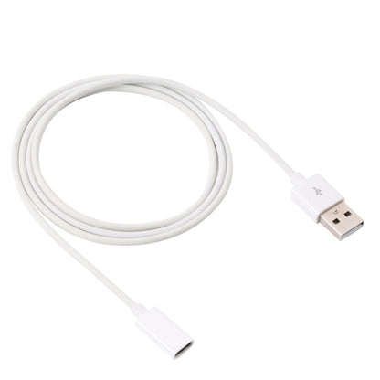 White USB to USB-C adapter cable with USB-A male and USB-C female ends, 1m