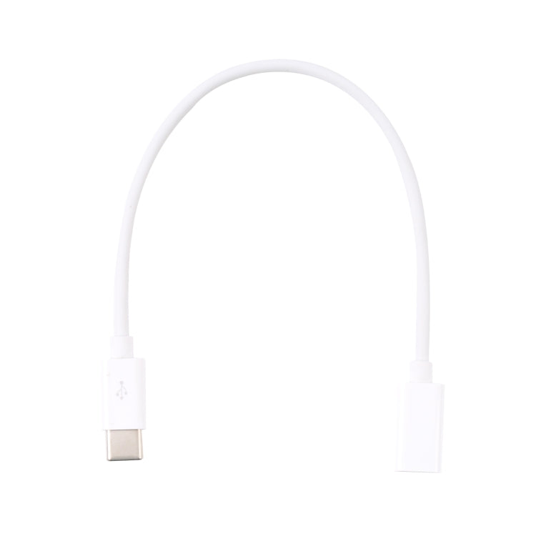 USB-C extension cable with Type-C male plug and Type-C female port, white