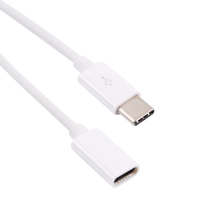 USB-C extension cable close-up showing Type-C male plug and female port