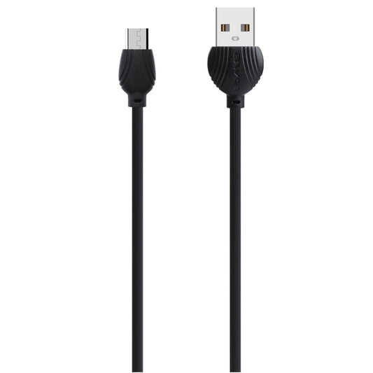 Black micro USB charging and data cable with USB-A plug, 1 m braided