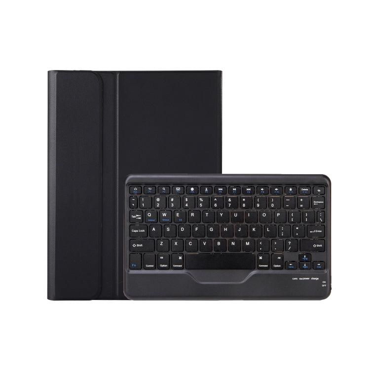 Ultra-thin leather tablet case with built-in Bluetooth keyboard, dark folio back