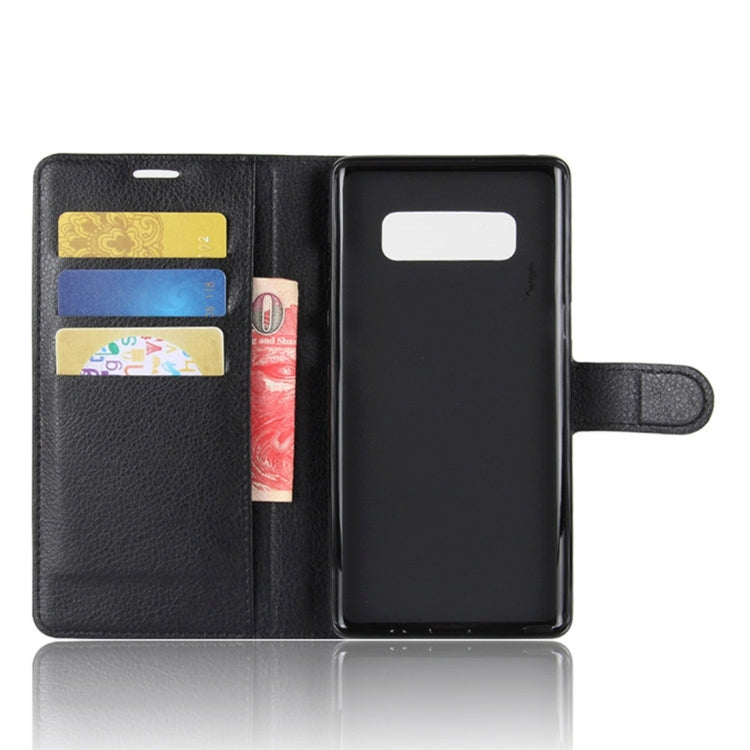 Black wallet-style flip leather case with card slots and phone back cover