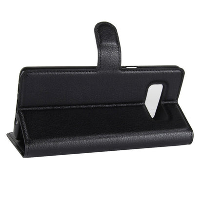 Black flip leather wallet case with fold-out stand for Galaxy Note 8