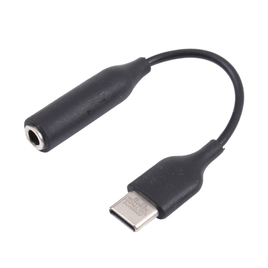 Black USB-C to 3.5mm audio adapter with 3.5mm female jack