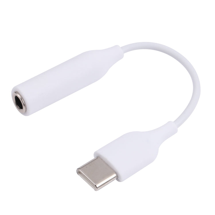 White USB-C to 3.5mm audio adapter with 3.5mm female jack