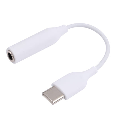 White USB-C to 3.5mm audio adapter with 3.5mm female jack