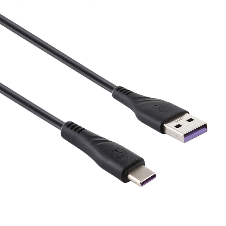 USB-A to USB-C cable with black connectors and flexible jacket, about 1m