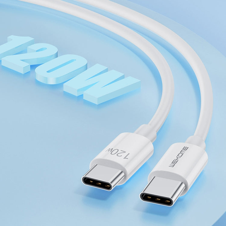 White USB-C to USB-C cable with two Type-C ends, coiled length view