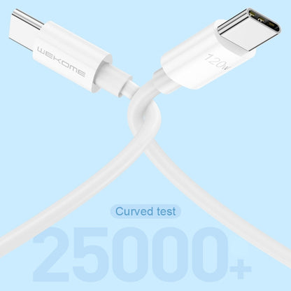 White USB-C to USB-C fast charge cable shown with two Type-C plug ends