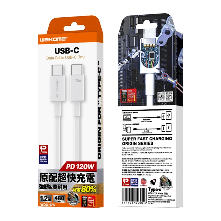 USB-C data cable retail package showing white Type-C to Type-C cable