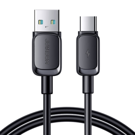 Black USB to USB-C charging cable with metal USB-A and Type-C plugs