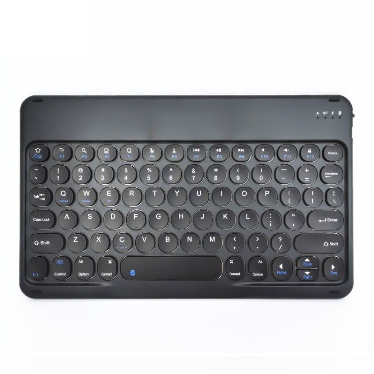 Black round-key Bluetooth wireless tablet keyboard with scissor keys and function buttons
