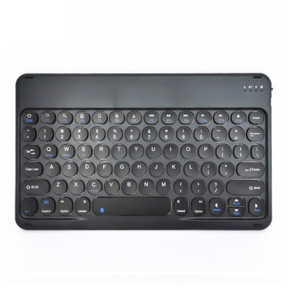 Black round-key Bluetooth wireless tablet keyboard with scissor keys and function buttons