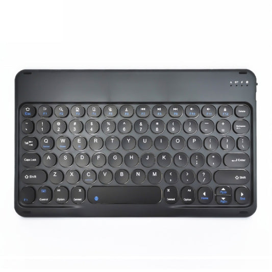 Black round-key Bluetooth wireless tablet keyboard with scissor keys and function buttons