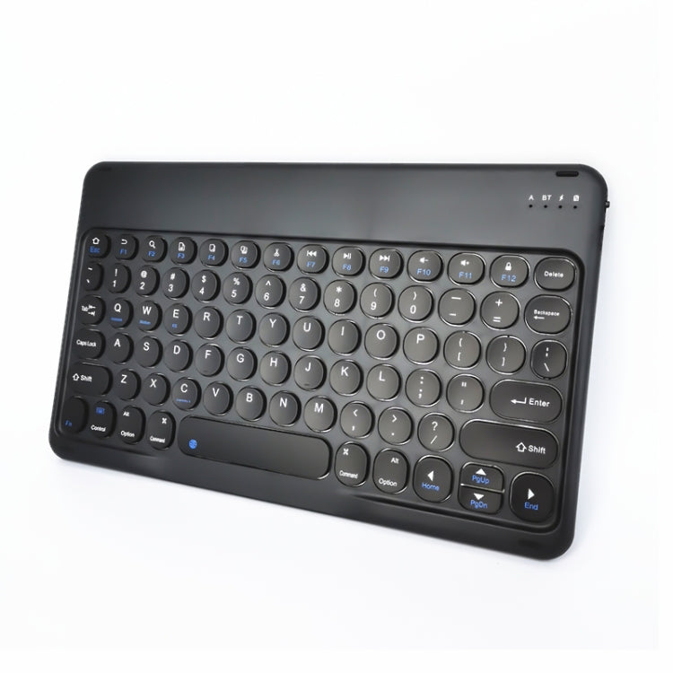 Dark round-key Bluetooth wireless tablet keyboard with built-in track-style shortcut buttons