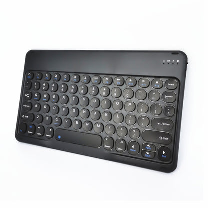 Dark round-key Bluetooth wireless tablet keyboard with built-in track-style shortcut buttons