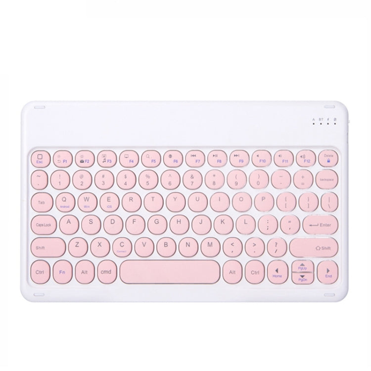 Pink round-key Bluetooth wireless tablet keyboard with scissor keys and slim touchpad area