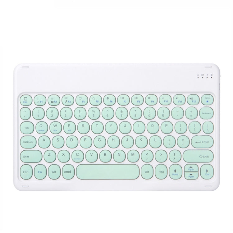 Light green round-key Bluetooth wireless tablet keyboard with scissor keys and shortcut keys