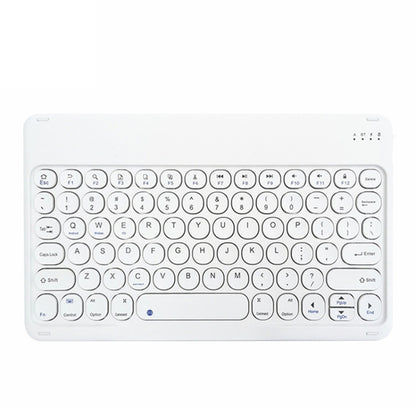 White round-key Bluetooth wireless tablet keyboard with scissor keys and centered space bar