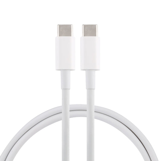 White USB-C to USB-C fast charging cable with male Type-C connectors, 1m