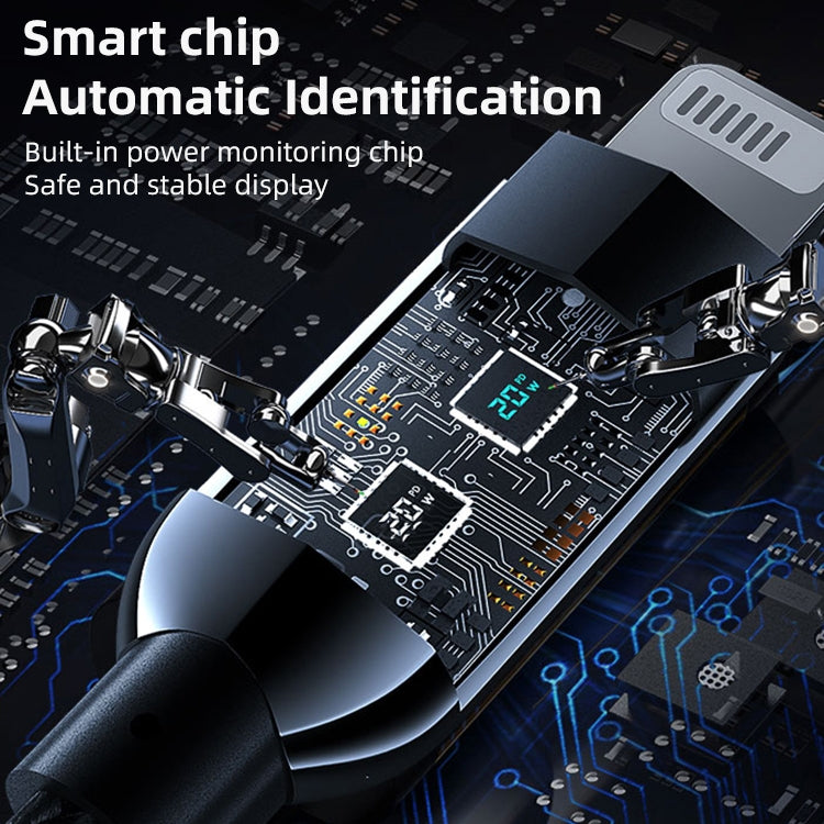 USB to Type-C cable with embedded electronics and digital display window