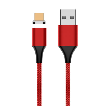 USB to Micro USB magnetic data cable with red braided nylon jacket