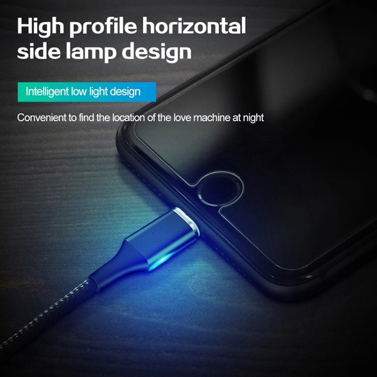 Blue nylon braided magnetic USB-C data cable with USB-C connectors