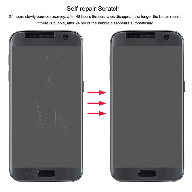 Screen protector self-repair scratch test on two phones, before and after
