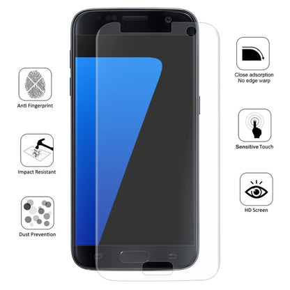 Installed transparent screen protector on black Galaxy phone with camera and speaker cutouts
