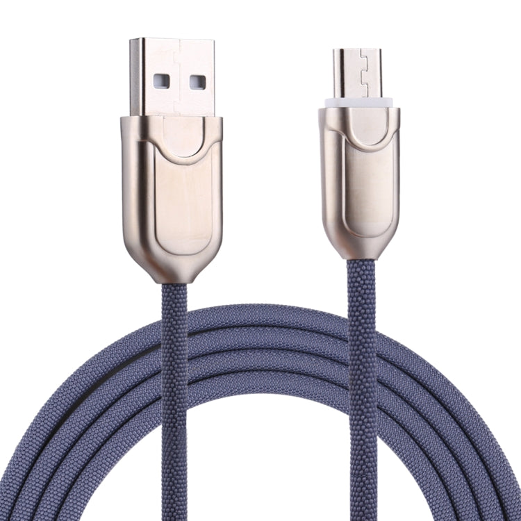 Blue braided Micro USB to USB 2.0 charging and sync cable, USB-A and Micro USB