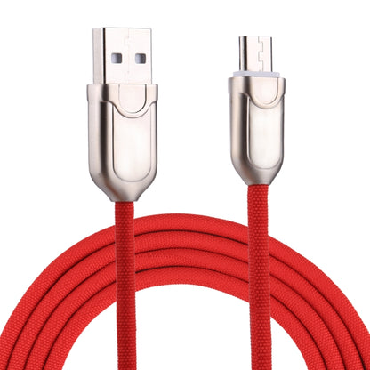 Red braided Micro USB to USB 2.0 charging and sync cable, USB-A and Micro USB