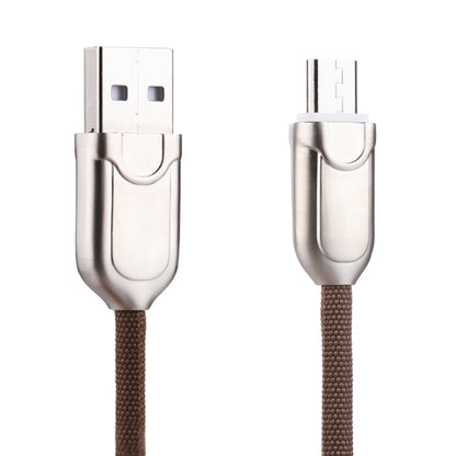 Brown braided Micro USB to USB 2.0 cable with USB-A and Micro USB ends
