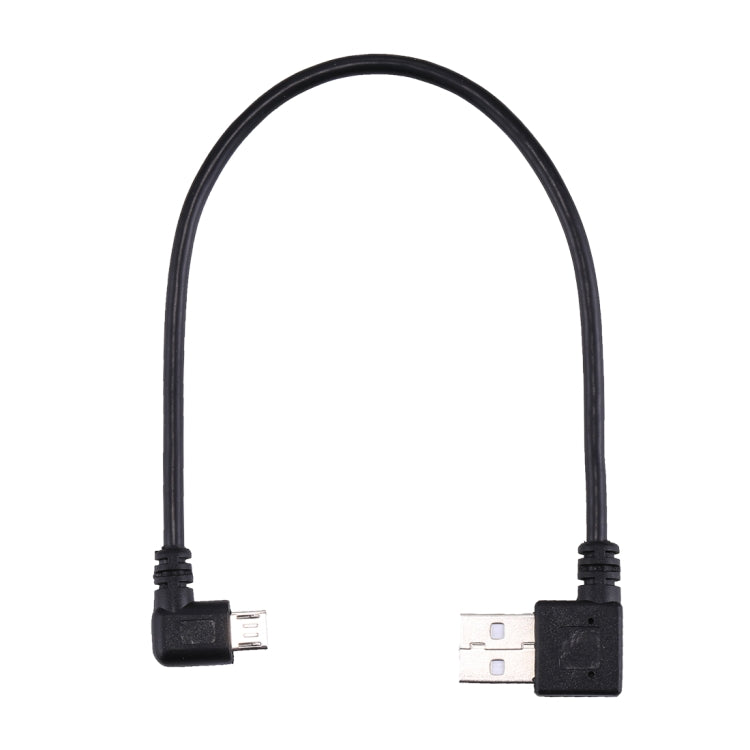 USB to micro-USB elbow charging cable, both connectors in view