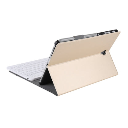 Ultrathin tablet keyboard case with beige folio cover and detachable white Bluetooth keyboard