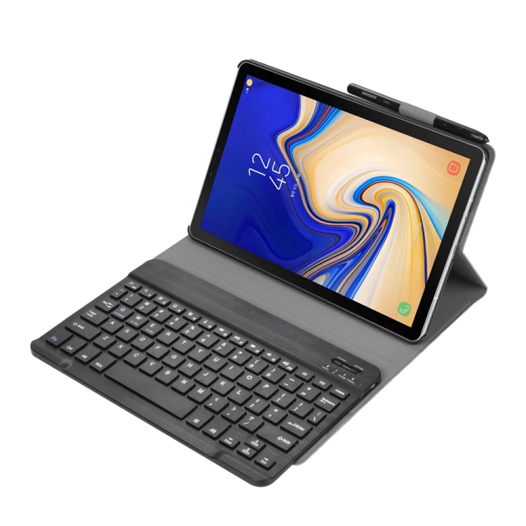Black detachable Bluetooth keyboard with tablet in folio stand