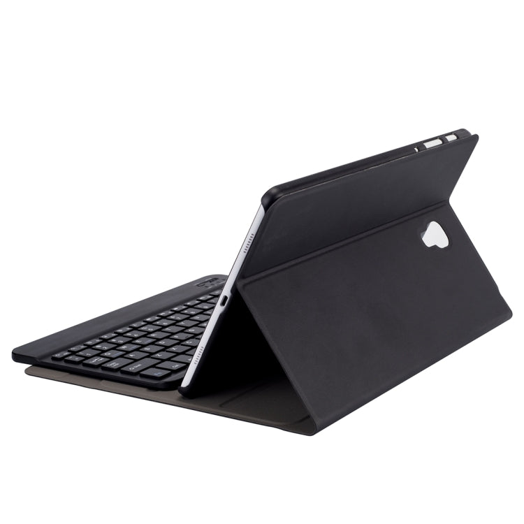 Black folio tablet case with built-in stand and detachable keyboard