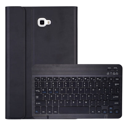 Black tablet keyboard case with detachable Bluetooth keyboard and rear camera cutout