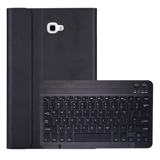 Black tablet keyboard case with detachable Bluetooth keyboard and rear camera cutout