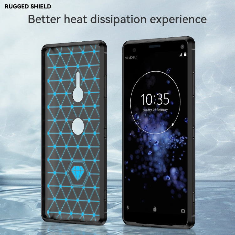Brushed texture TPU phone case with carbon fiber pattern, dark gray