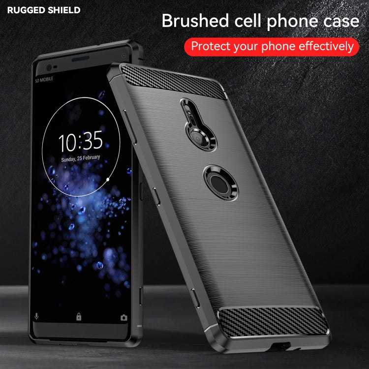 Brushed cell phone case, dark gray TPU with carbon fiber look panel edges