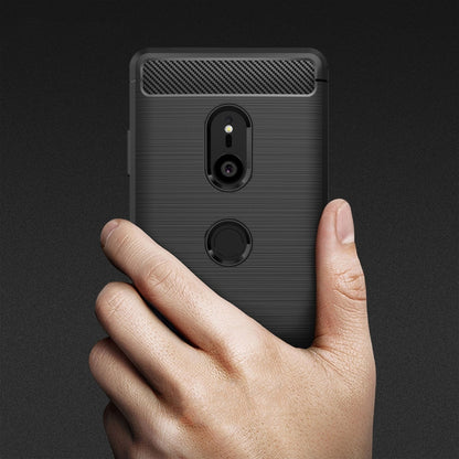 Brushed texture TPU phone case, dark gray back with dual camera cutouts